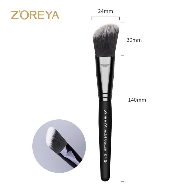 Пензель для контурингу скошений плоский ZOREYA Angled Foundation - 877