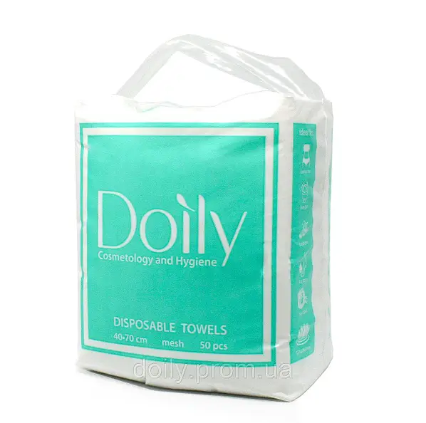 Рушники поглинаючі 40х70 см в пачці, 50 шт 40 г/м2 - Doily (сітка)