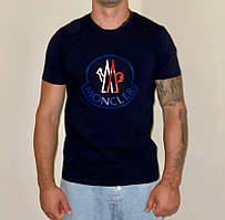 Чоловіча футболка Moncler Темно-синя 15031