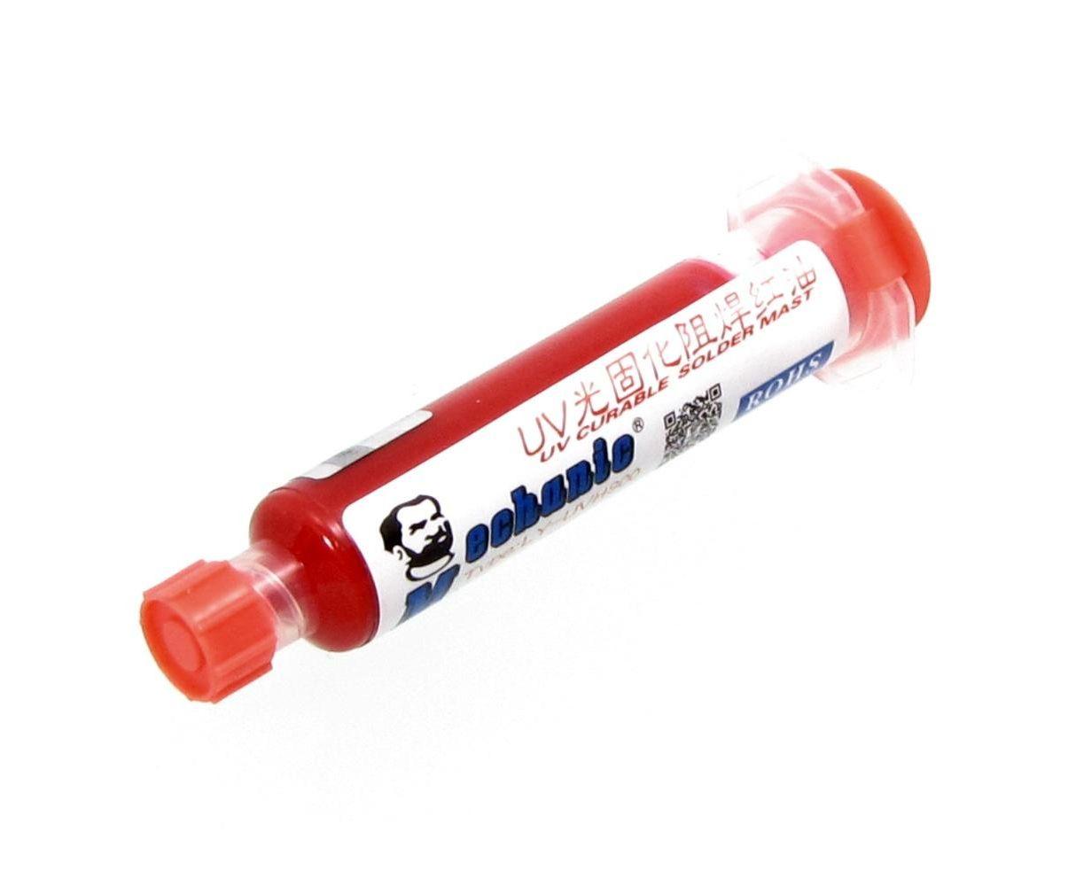 Лак ізоляційний MECHANIC RY-UVH900, червоний, шприц, 10 ml