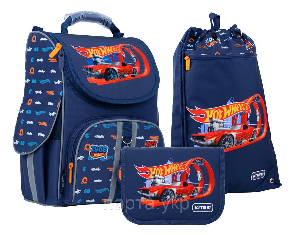 Набір Kite рюкзак + пенал + сумка для взуття SET_HW22-501S Hot Wheels