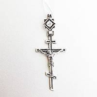 Серебряный крест с распятием восьмиконечный крест с камнями серебро 925 вес 3,24 грамм