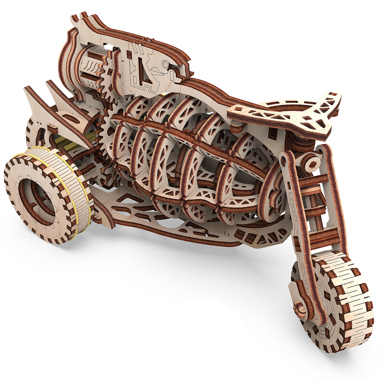 Конструктор, 3d пазл, механічний з дерева, навчальна, розвиваюча іграшка, гра, Мотоцикл, фото 1