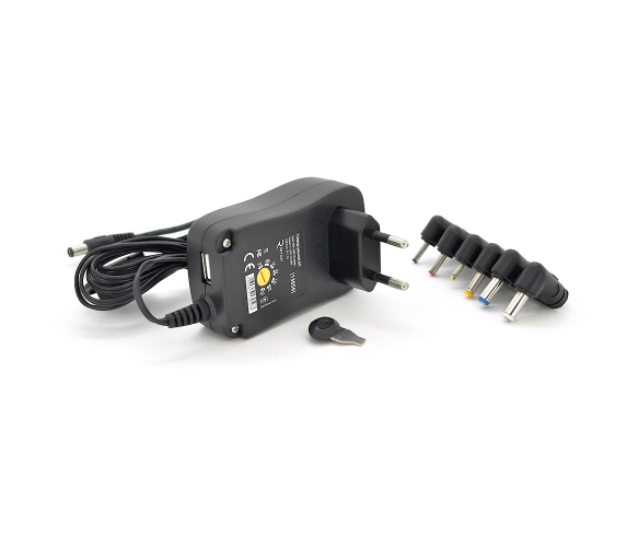 Универсальный БП Input 100V-240V 50-60Mhz, Output :3V-12V-2.1A 30W, 6 Г-образных разъемов 2.35*0.75/ 3.0*1.1/3.5*1.35/4.0*1.7 /5.5