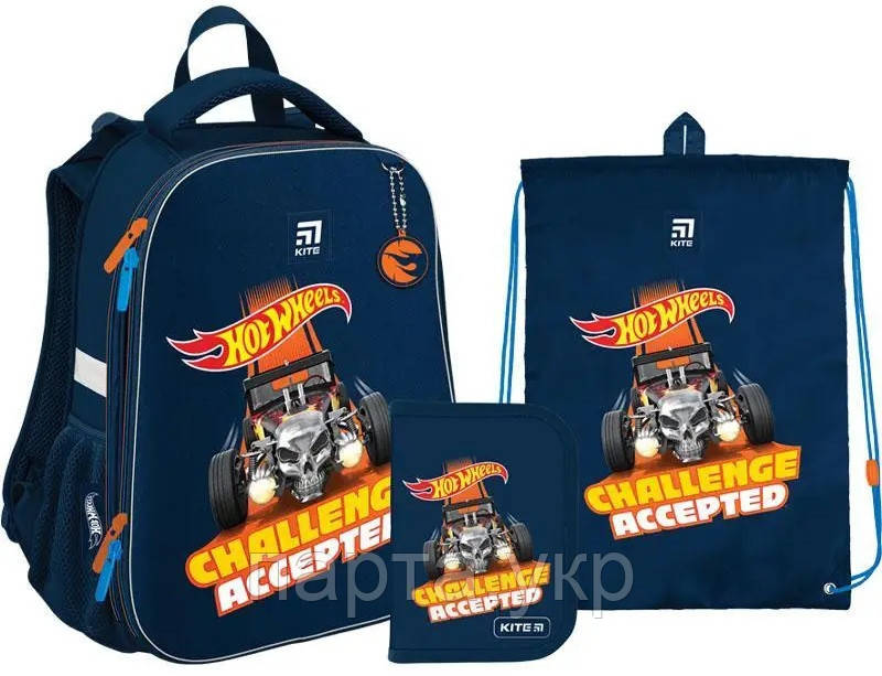 Набір Kite рюкзак + пенал + сумка для взуття SET_HW22-531M Hot Wheels