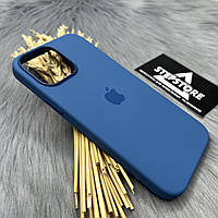 Чехол Silicone case с Magsafe для Iphone 13 Pro Max с анимацией без швов закрытым низом 3. Светло-синий (Blue Jay)