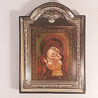 Икона Спасительница утопающих Пресвятая Богородица, лик 10х12 см, в пластиковой черной рамке