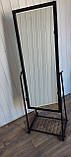 Підлогове торговельне Чорне дзеркало для одягу 45 см, фото 3