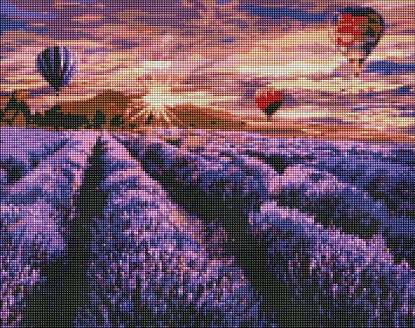Алмазна мозаїка AMO7187 Цвітуюча лаванда, 40x50см Ideyka на підрамнику, фото 1