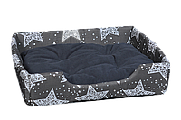 Лежанка для домашних животных Мур-Мяу "Пижон-2" 40х50х12 см лежак для собак спальное место для кота Серый +