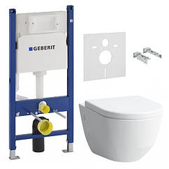 Комплект: PRO Rimless унітаз підвісний + сидіння із системою плавного опускання H8969513000001B + GEBERIT