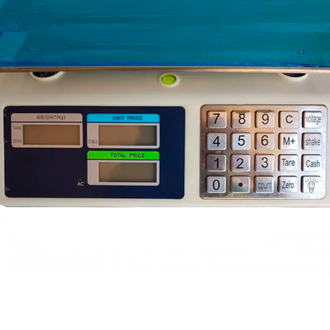 Ваги торговельні електронні з лічильником ціни ACS KitchenTech KT218 50 кг 6 V (метал) BF, фото 1