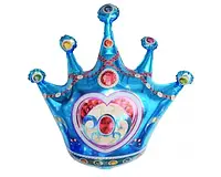 Фольгированный Шар-Фигура "Корона с камнями" , цвет - синий