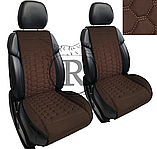 Преміум накидки на передні сидіння RINNEKO Коричнева Алькантара Дизайн Соти 2 шт