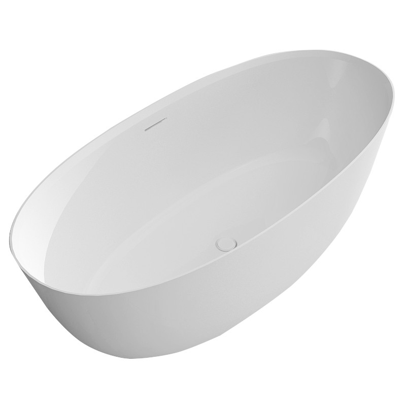 Ванна 170*80*54 см окремішня кам'яна, з переливом і донним клапаном, фото 1