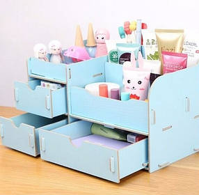 Комод настільний для канцтоварів Косметики Прикрас фурнітури Блакитний