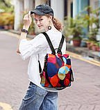 Рюкзак сумка антивор жіночий міський Ексклюзив кольоровий Код 10-0105, фото 2