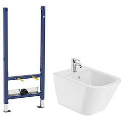 Комплект: GAP біде 35*54 см, підвісне, з прихованими кріпленнями + DUOFIX монтажний елемент для біде, 112 см,