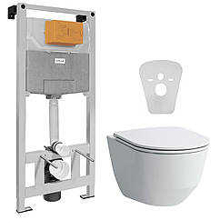 Комплект: PRO Rimless унітаз підвісний, у комплекті із сидінням Slim + VOLLE MASTER NEO інсталяція для