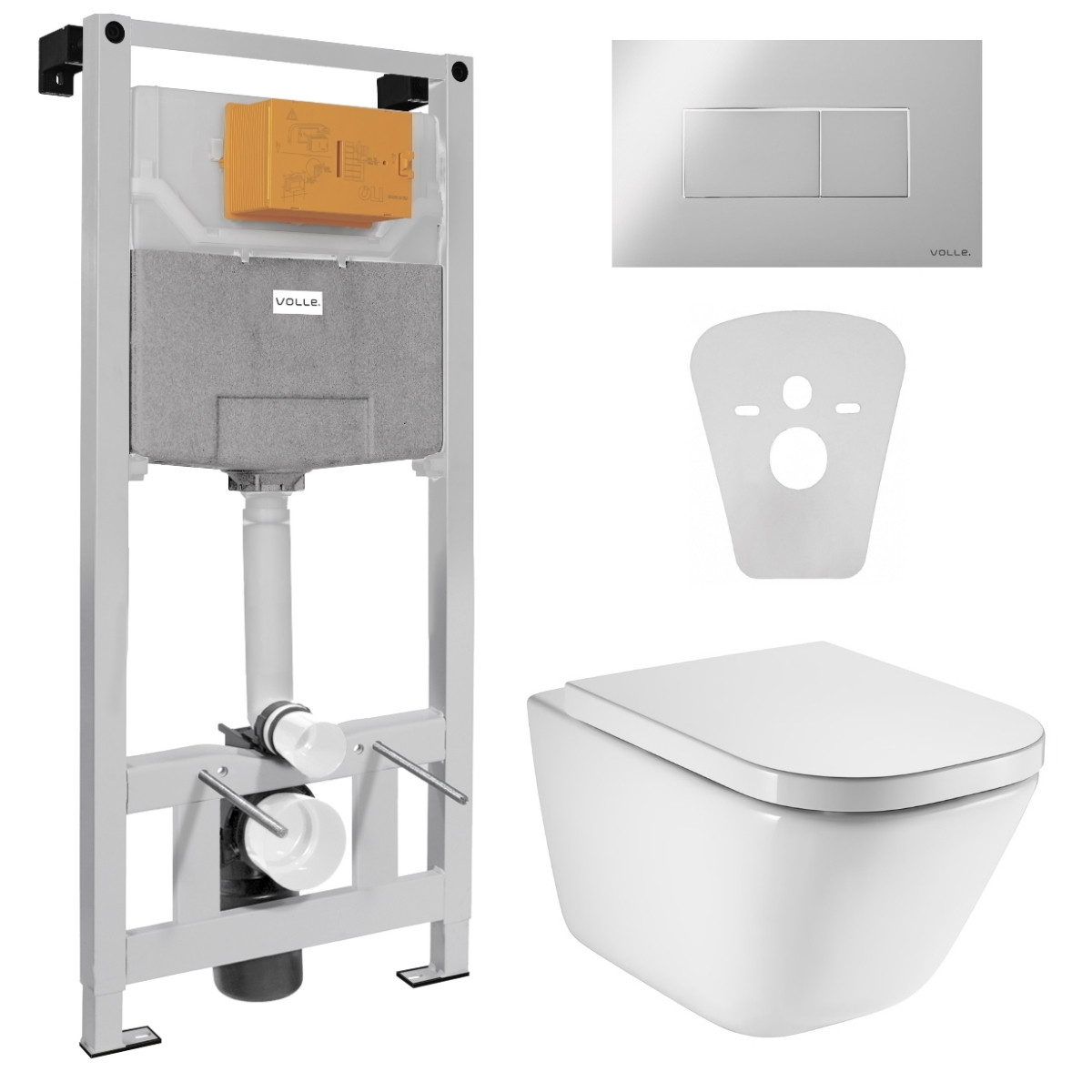 Комплект: GAP Rimless унітаз підвісний із сидінням slow-closing + VOLLE MASTER NEO інсталяція для підвісного, фото 1