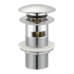 Донний клапан click-clack з переливом, латунь, 1 1/4", cromo