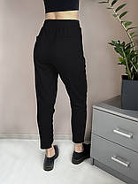 Штани жіночі зимові з начосом зі щільного трикотажу Чорний колір XL, фото 3