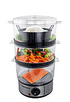 Пароварка електрична Esperanza 400 Вт EKG009 побутова з прозорими чашами для дому R_1205