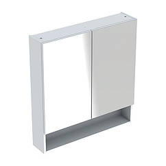 SELNOVA Square шафка дзеркальна 58,8*85*17,5 см, дводверна, білий глянець