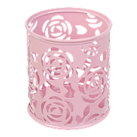Подставка для ручек круглая ROSE PASTEL металлическая розовая