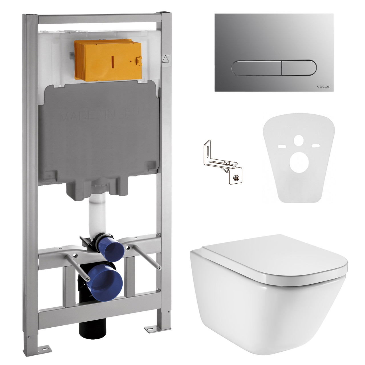 Комплект: GAP Rimless унітаз підвісний із сидінням із мікроліфтом + VOLLE Master інсталяція 4в1, хромована, фото 1