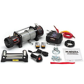 Електрична лебідка для автомобіля позашляховика джипа X-BULL 9500 LBS зі сталевим тросом, фото 3