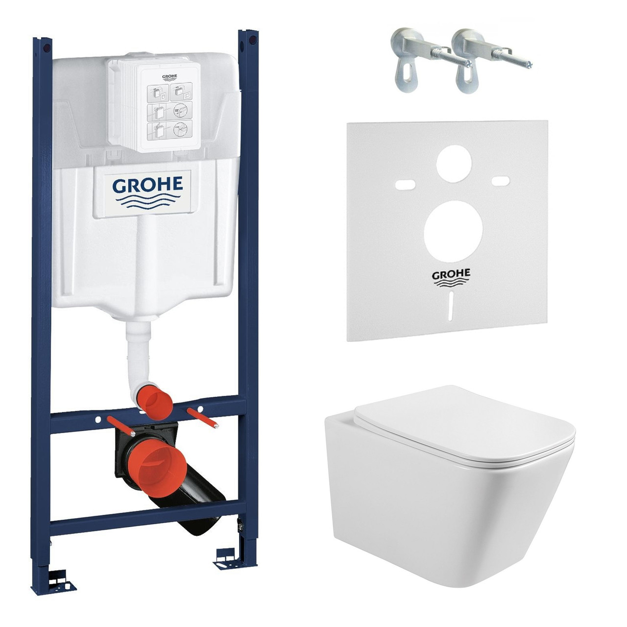 Набір інсталяційний: LIBRA S унітаз підвісний, сидіння Slim slow-closing, 3884000G RAPID SL інсталяція для, фото 1