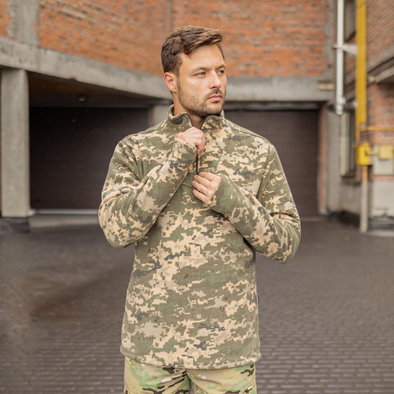 Кофта тактична на флісі піксель