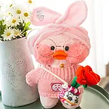 Утка, качка дитяча м'яка іграшка Лалаfan Tik-Tok, з пов'язкою на голову, фото 7