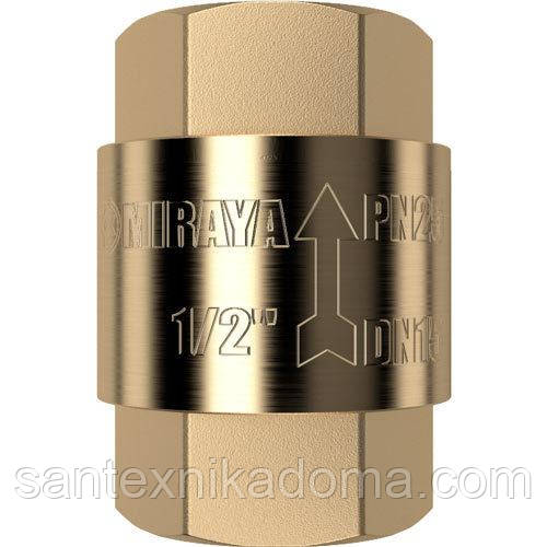 Зворотний клапан латунний MIRAYA PN25 1/2'