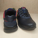 Дитячі шкіряні підліткові кросівки для хлопчика Golovin темно-синій розмір 34, фото 4