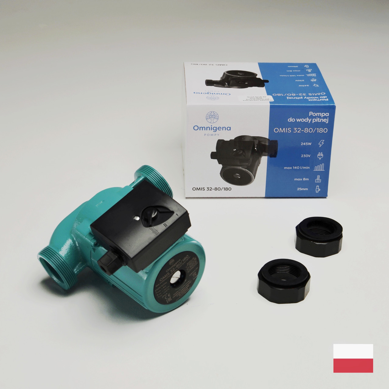 Циркуляційний насос Omnigena Omis 32-80/180 (Польща) для опалення