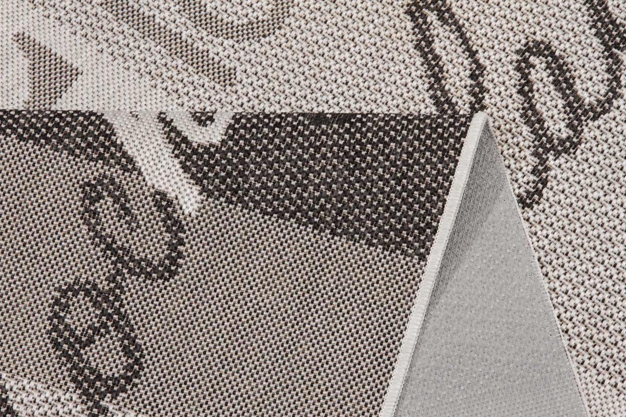Ковер безворсовый на резиновой основе Karat Flex 19052/08 1.33x1.95 м прямоугольный серый черный - фото 5 - id-p1664970638