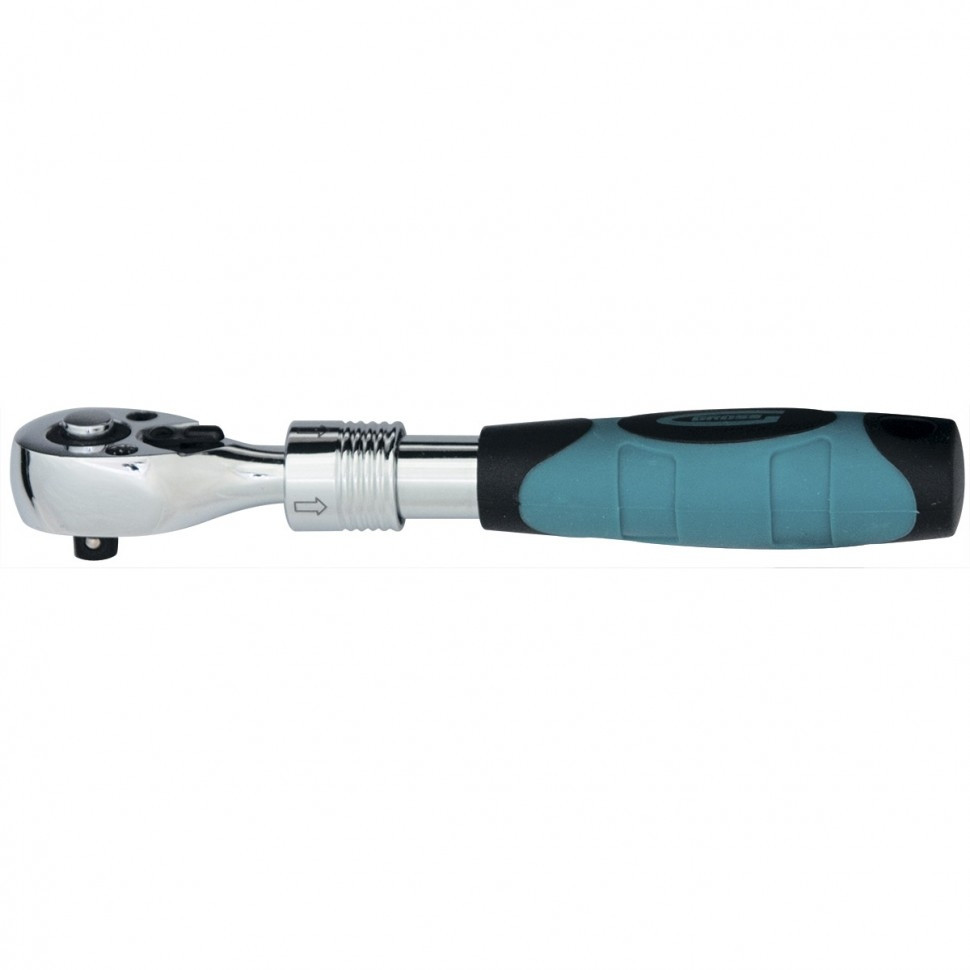 Ключ телескопічний трещіточний 1/4", 150-200 мм, CrV, хромований, двокомпонентна рукоятка, GROSS, фото 1