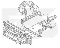 Панель передняя (телевизор) нижняя (балка под радиатор) VW Touareg '10-14 (FPS).