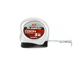 Рулетка Magnetic 3 м х 16 мм, магнітний зачіп, MTX