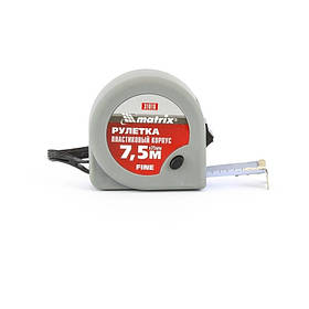 Рулетка Fine 7.5 м х 25 мм, пластиковий корпус, MTX