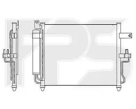 Радіатор кондиціонера (Конденсер) Hyundai Accent II (99-05) (HCC)