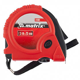 Рулетка Rubber 7.5 м х 25 мм, прогумований корпус, MTX
