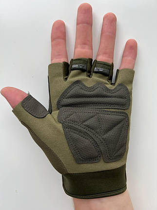 Рукавички безпалі захисні Ultimatum Олива,Тактичні рукавички без пальців, фото 2