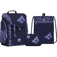 Набір: рюкзак 1від.,2карм. +пенал+сумка для взуття "Kite" Butterfly  №SET_WK22-583S-1(6)