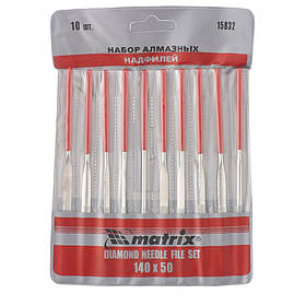 Набір надфілів алмазних, 140х50х3, 10 шт, MTX