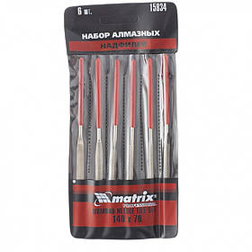 Набір надфілів алмазних, 140х70х3, 6 шт, MTX MASTER