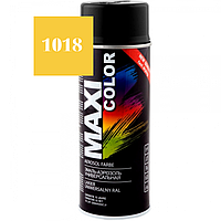 Краска аэрозольная MAXI COLOR RAL 1018 универсальная декоративная Цинково-желтая 400мл