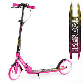 Самокат двоколісний (алюмінієва рама, колеса PU 200 мм, ножні гальма, кермо 98см) "Skyper" NL-16035 Рожевий